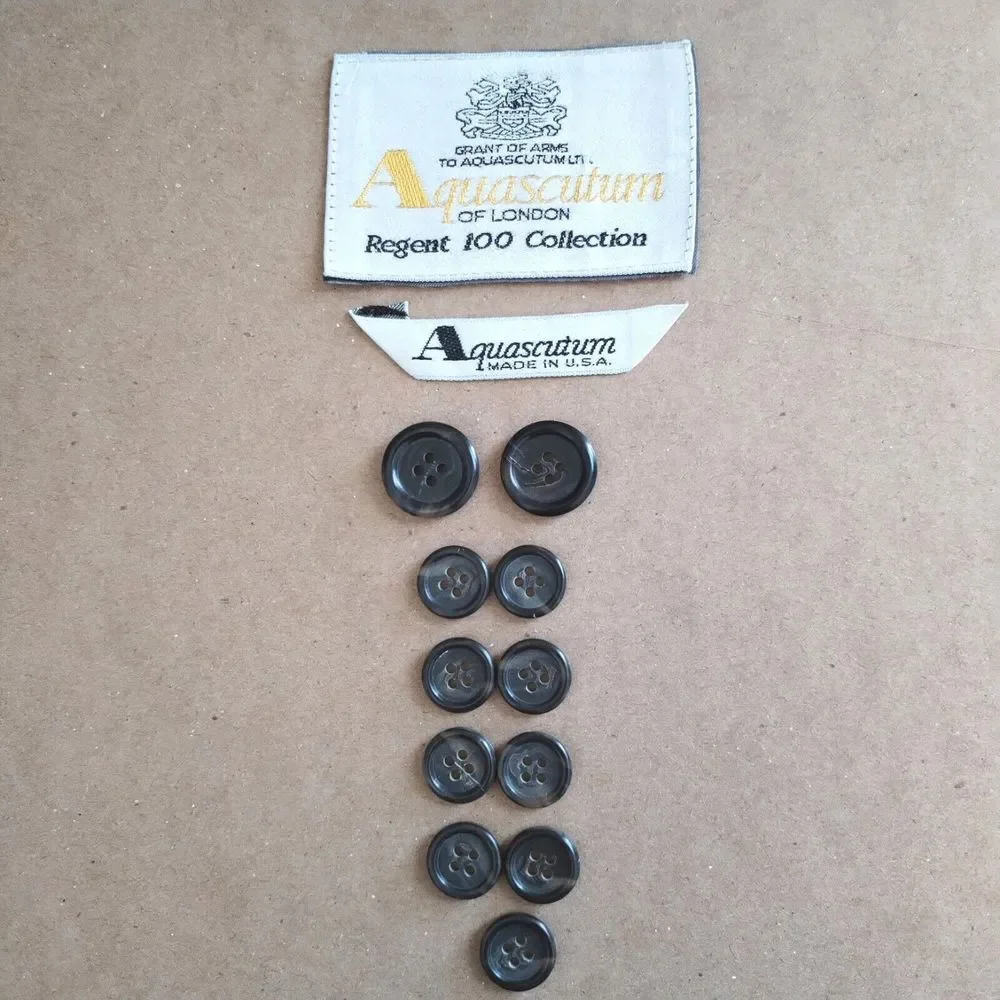 Aquascutum‎ Of London Suit Replacement Buttons Set Of 11 Jacket 2-Big 9-Small